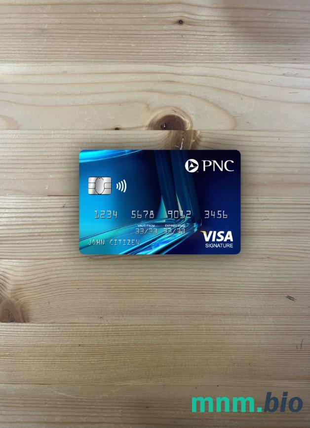 USA PNC bank visa signature card wygląd fotograficzny skan PSD + zdjęcie